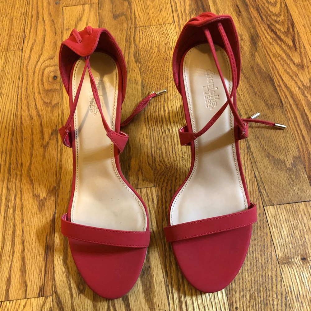 Red Size 9 Charlotte Russe Lace Up Heels